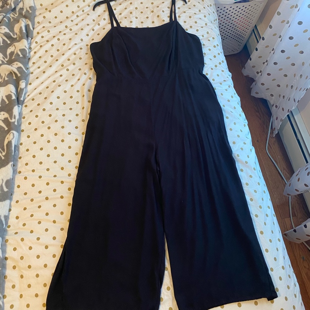 Cropped Plus size black jumpsuit